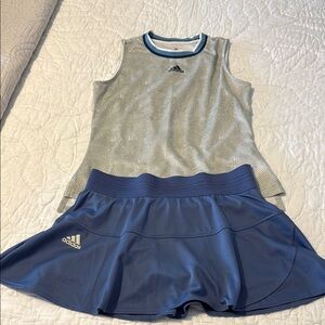 Adidas Silver and Blue Tennis Outfit